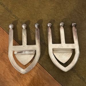 Vintage Brazilian St. James Silverplate Crown Motif Napkin Holders Clips Rings